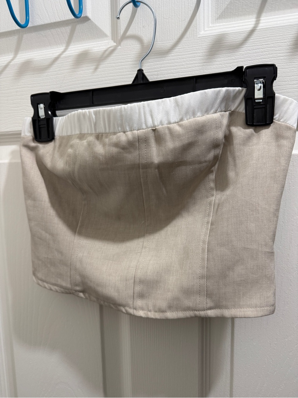 Dynamite Beige Strapless Crop Top